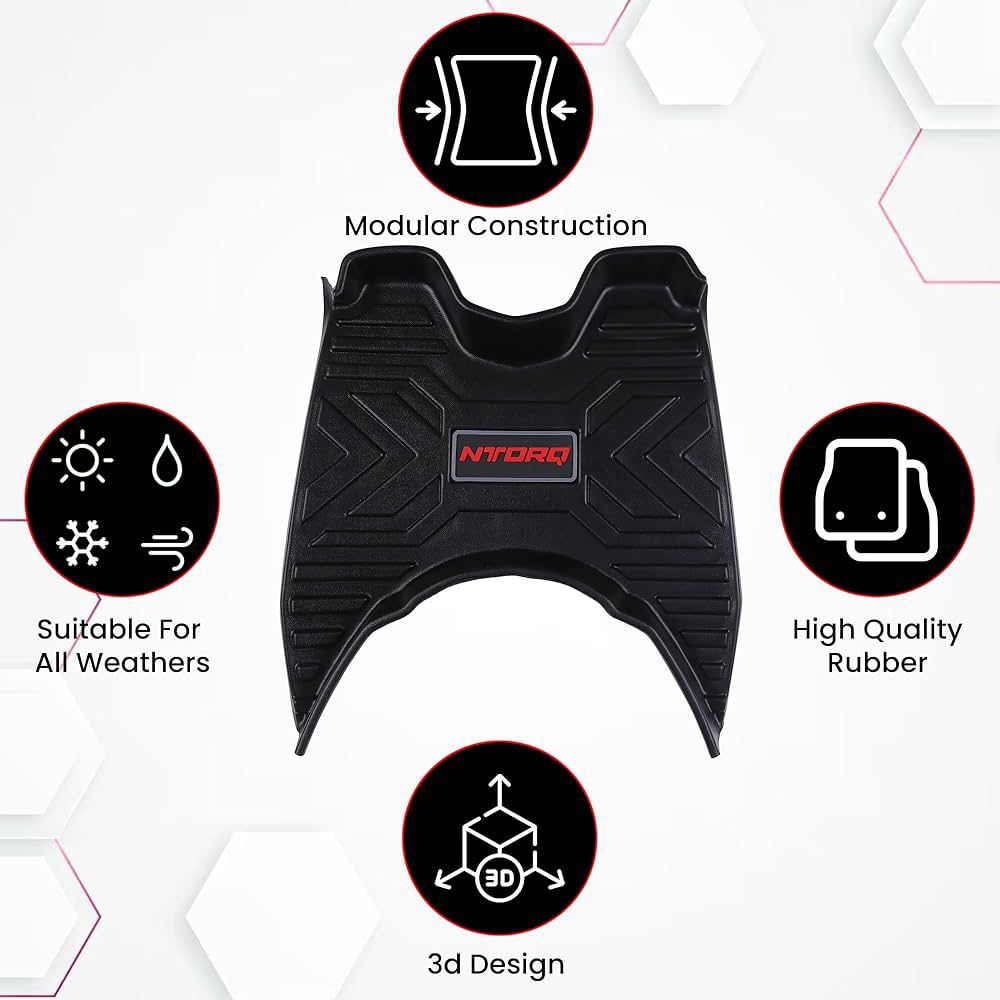 7D PVC Rubber Floor Foot Mat for Tvs Ntorq 125
