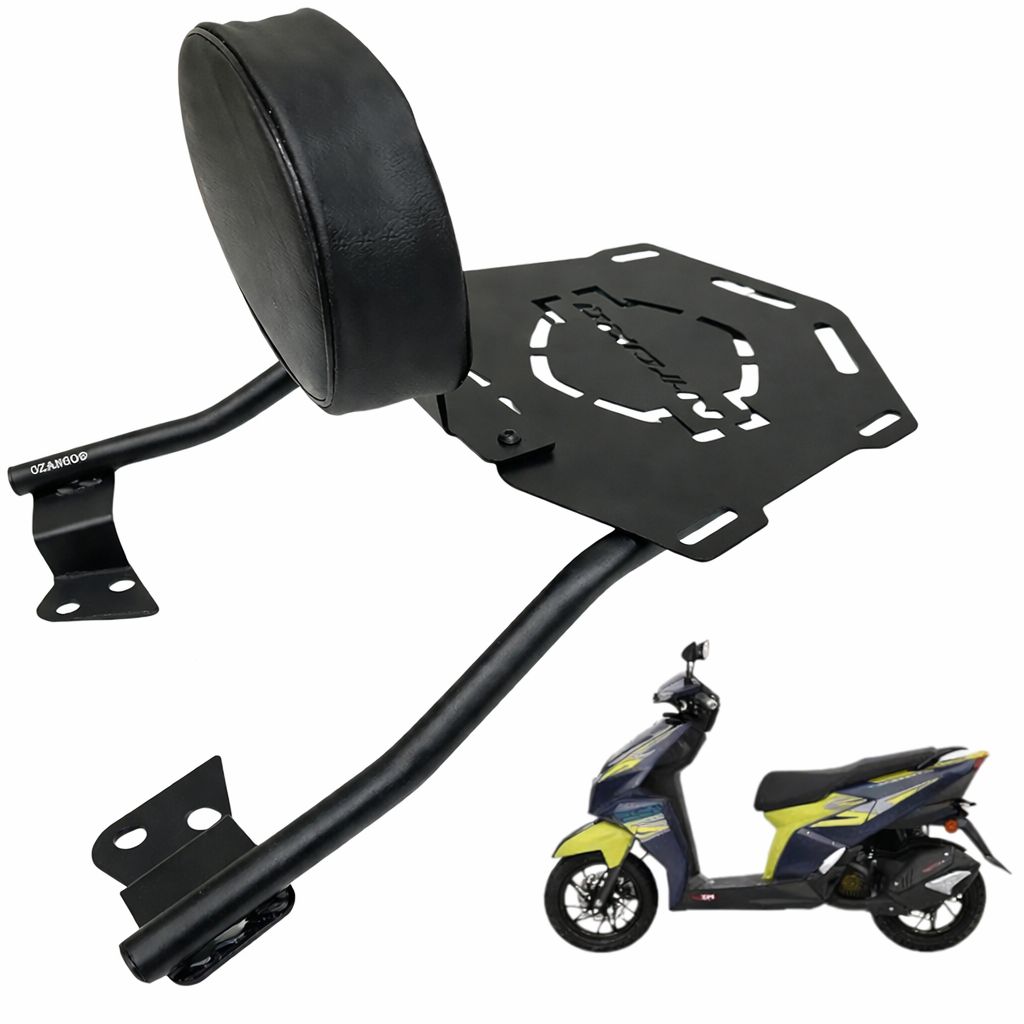 Comfort Ride Backrest with Carrier for Scooty – Heavy-Duty Metal | Premium Cushion Support