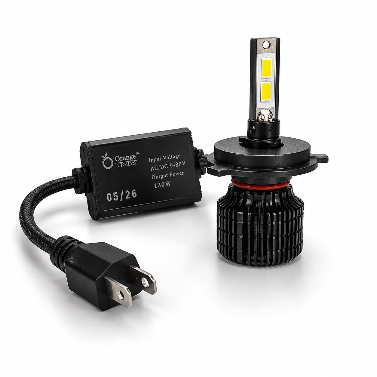 Orange Lights 130W Max Power H4 LED Headlight Bulb