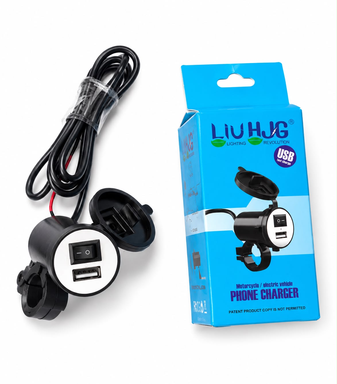 HJG Universal Mobile Charging Socket | Bike & Scooter USB Charger Port