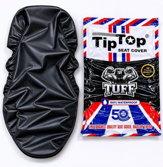 TipTop TUFF Waterproof Long Seat Cover – Premium Stretchable Rain Protection Cover for Bikes & Scooters