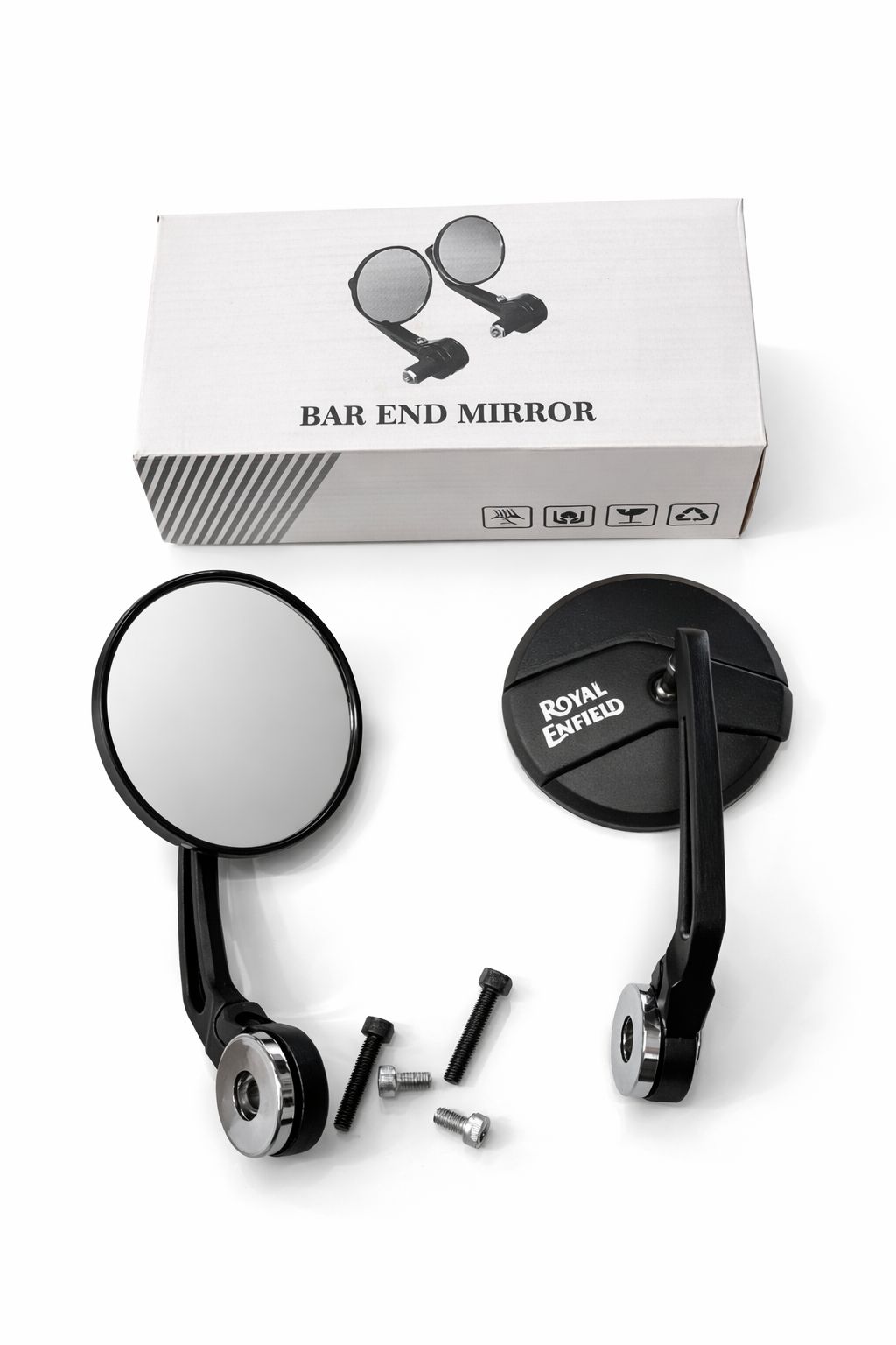 Premium Bar End Mirrors for Royal Enfield (Chrome Finish)