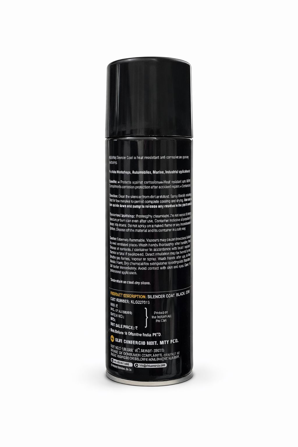 Kelvinn Silencer Coat – Matte Black Heat Resistant Spray (150 ml)