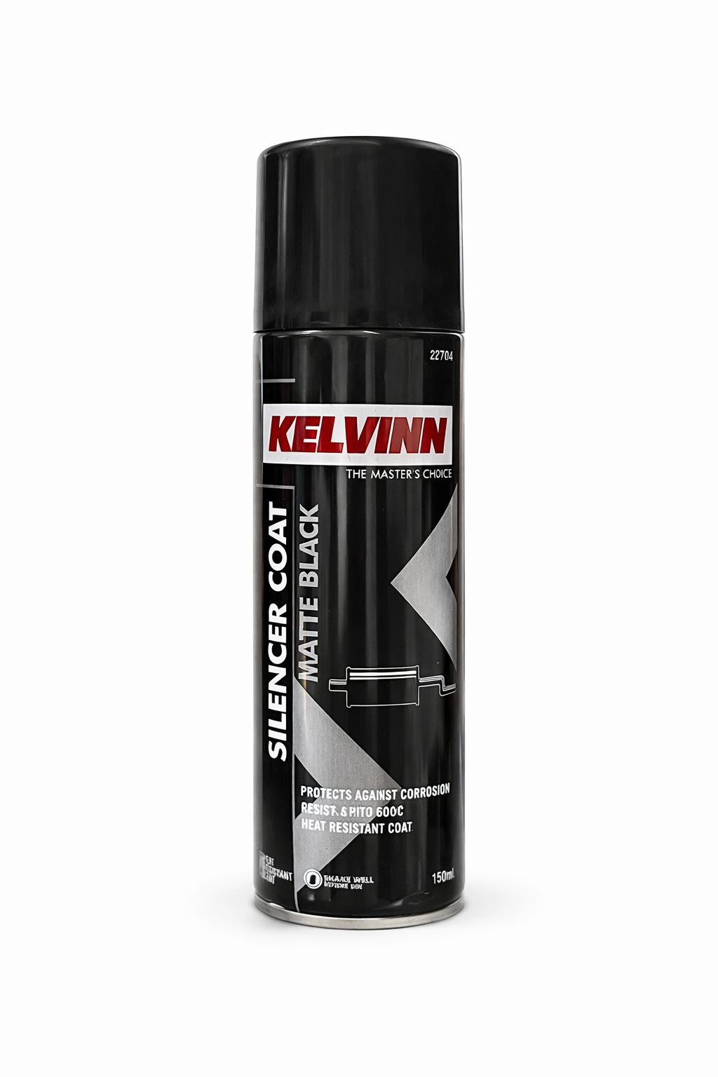 Kelvinn Silencer Coat – Matte Black Heat Resistant Spray (150 ml)