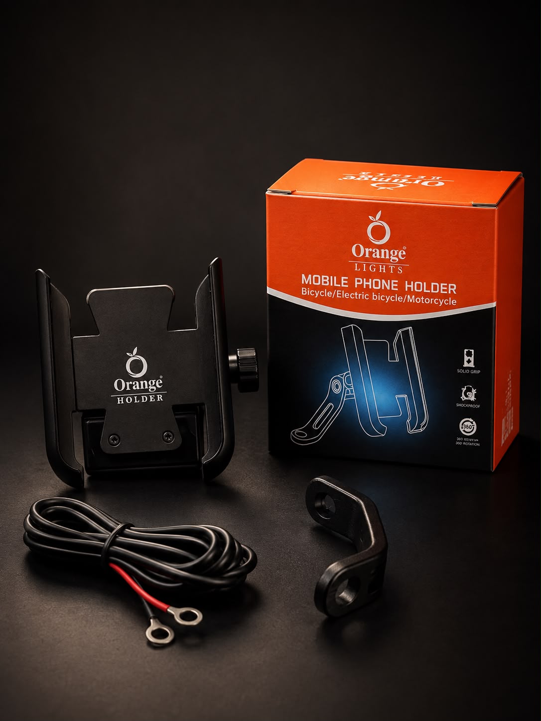 Universal Premium Bike & Scooter Mobile Holder with USB Charging Port – 360° Adjustable