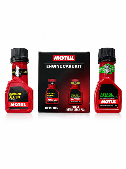 Motul Engine Care Kit – Engine Flush + Petrol System Clean Plus Combo Pack